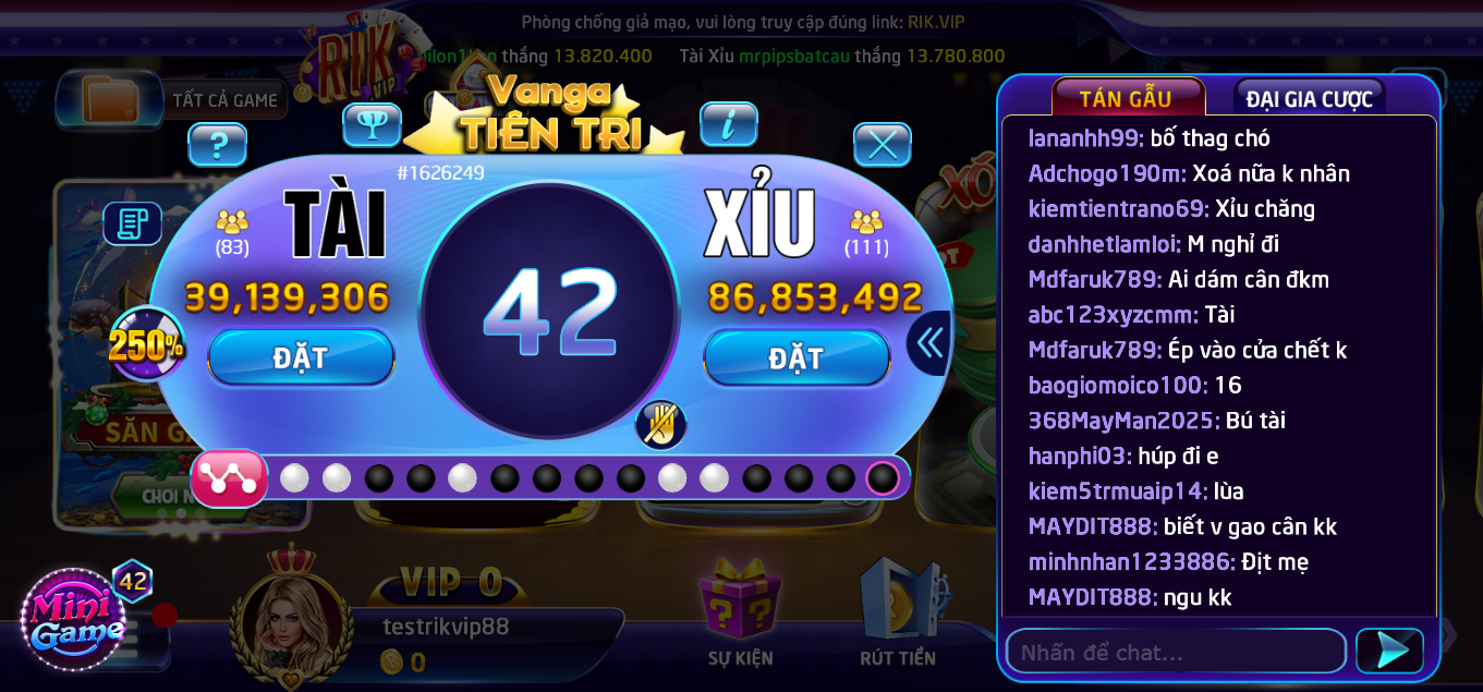Xanh chín với tựa game Tài Xỉu RIKVIP