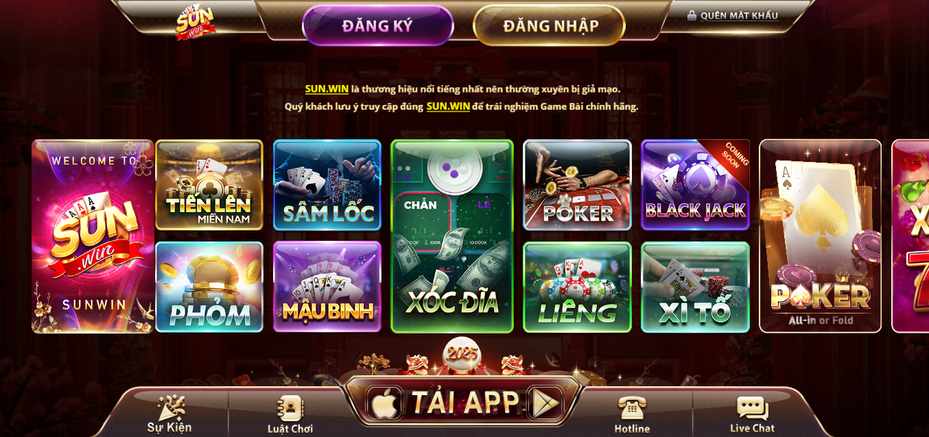 Top game bài hấp dẫn tại cổng game SUN88