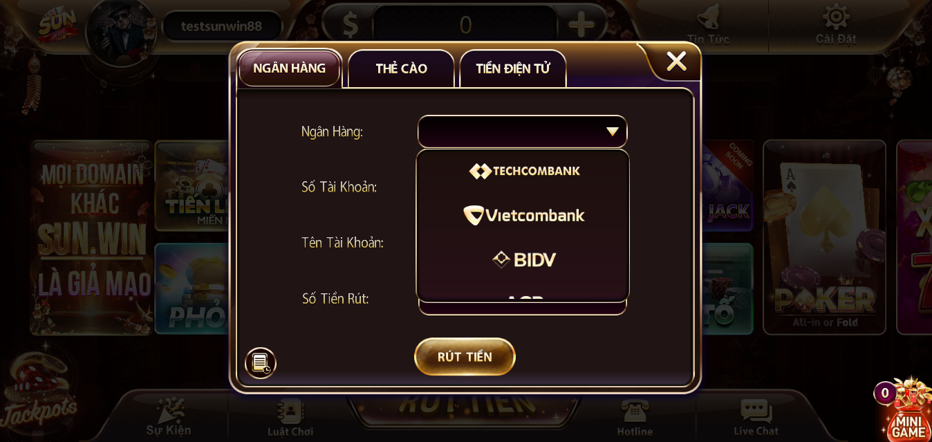 Rút tiền SUN88