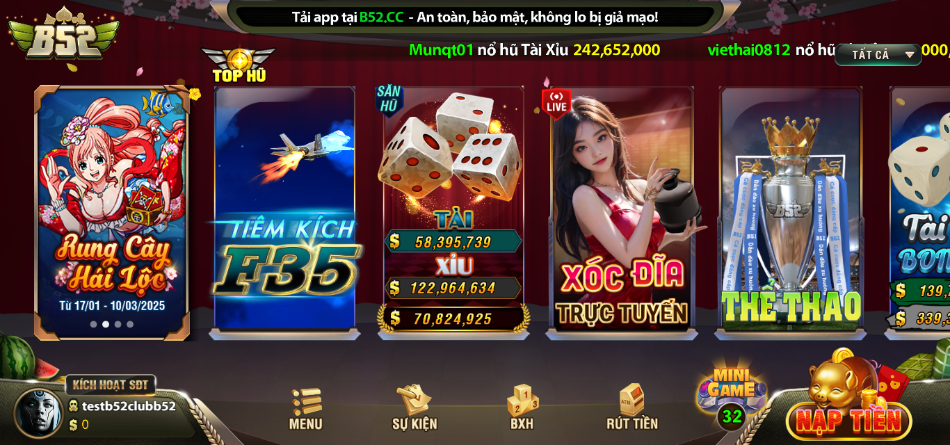 Giới thiệu game Xóc Đĩa B52