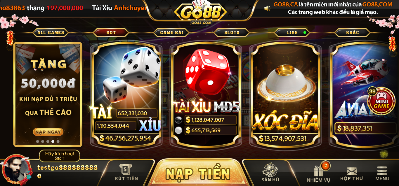 Cá cược an toàn cùng Xóc Đĩa GO88