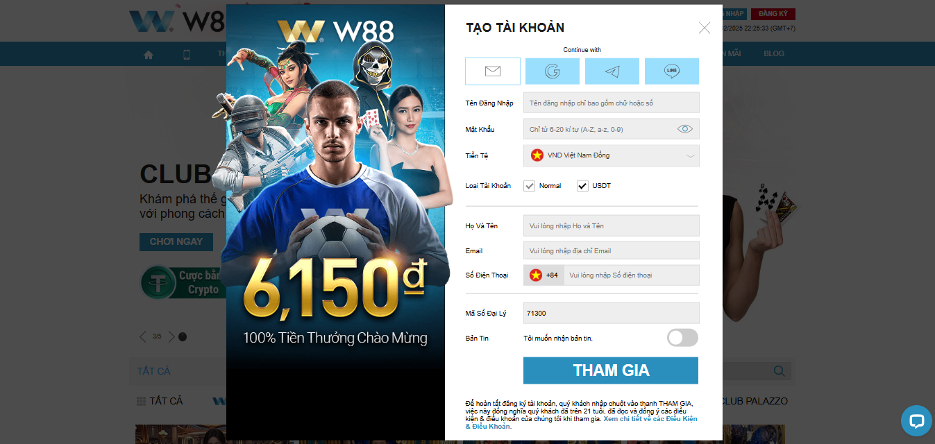 Mở và điền đúng thông tin đăng ký yêu cầu