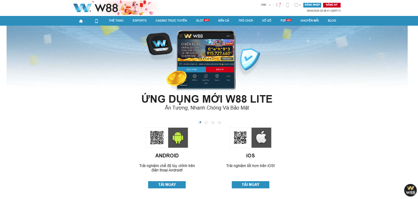 Tải App W88 để thuận tiện giải trí cá cược hơn