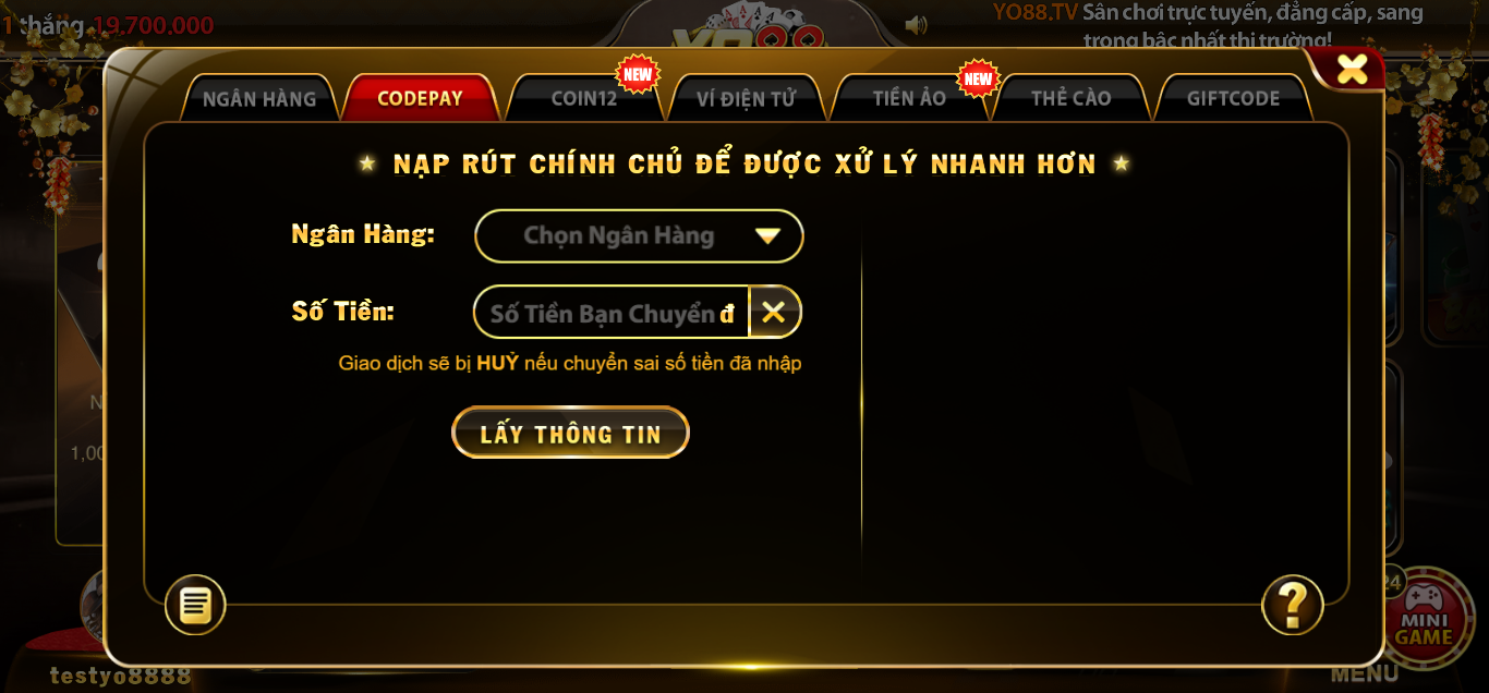 Nạp tiền YO88